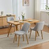 COZONY Dining Chair Set of 4/6, Upholstered Linen or PU Leather Dining Chairs with Wood Legs & Wing Backrest, for Dining Room or Living Room - 2 of 4