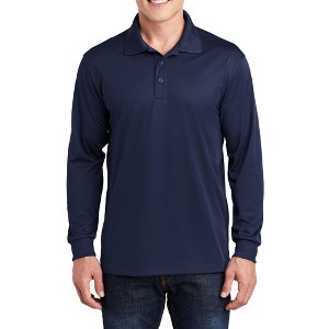 Mafoose Men's Long Sleeve Moisture-Wicking Micropique Sport-Wick Casual Polo T-shirt - 1 of 4