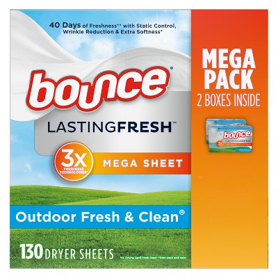 Bounce Lasting Fresh Mega Dryer Sheets, Outdoor Fresh & Clean Fabric ...