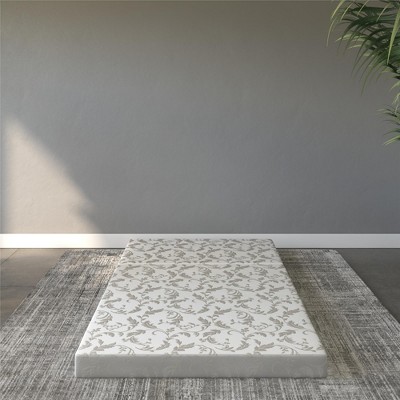 Twin White Floral 4-Inch Tri-Fold Innerspring Mattress