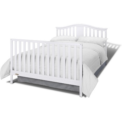 White 4-in-1 Convertible Crib with Changer and Drawer