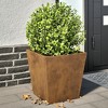 vidaXL Garden Planter Set of 2 Natural metal, Rust develops over time. - 2 of 4