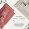 100 Cotton Towel Set 6 Piece Super Soft Absorbent Quick - Textured and Durable Cotton Premium Thick Towels 6 Piece Set, Rose - 4 of 4