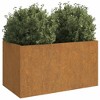 vidaXL Durable Corten Steel Planter - Weather-Resistant Rectangle Raised Bed for Outdoor Planting - 24.4"x11.8"x11.4" - Easy to Assemble Garden Décor - 3 of 4