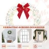 SEVOBAL Wreaths 24in Iridescent Outdoor Christmas Wreath Decoration Metal Wreath with Red Bow for Indoor Outdoor Holiday Party, White, 24"*5"*24" - 4 of 4