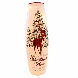 Stony Creek 11.75 In Jolly Holiday Pre-Lit Lg Vase Christmas Lighted Glass Accent , Christmas Decor Christmas Electric (1PC) - 1 of 4