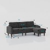 VASIP Convertible Sofa with with Movable Ottoman ,L-Shaped 3-Seater Combination Couch , for Living Room, Office & Small Spaces.Beige - 3 of 4