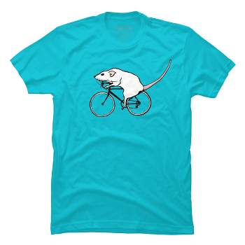 Men's Design By Humans Cycling Rat By TeaandInk T-Shirt