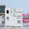 Qaba Pretend Play Kitchen with Sound Effects and Stove Lights, Kids Kitchen Playset with Storage, Water Dispenser for 3-6 Years Old - 2 of 4