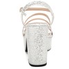 BLISSFUL STEP Women's Glitter Chunky Heel Open Toe Slingback Sandals - 3 of 4