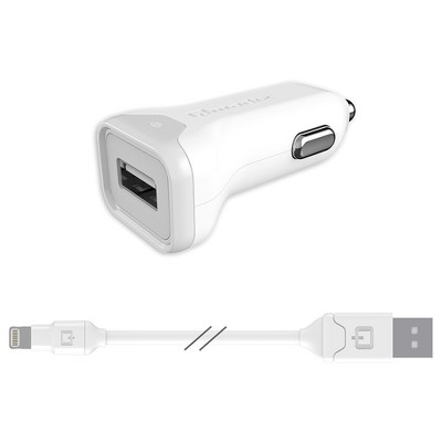 Qmadix - Car Charger 2.4a And Apple Lightning Cable 4ft