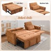 2-in-1 Sofa Bed, 3-seater Sofa Couch with Pull-out Sofa Bed, a Reversible Recliner, Adjustable Backrest for Living Room, Orange -ModernLuxe - 4 of 4
