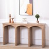 YUHAO 60" Rustic Natural Wood Archway Console Table , Long Entryway Table with Decorative Arched Legs - 2 of 4