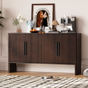 NicBex Vintage 4-Door Sideboard Cabinet with Adjustable Shelves, Sideboard Buffet Cabinet with Storage, Retro Storage Cabinet with Adjustable Shelves - 1 of 4