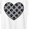 Women's - Instant Message - Paw Fill Heart Short Sleeve Graphic T-Shirt - 2 of 4