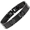 Steeltime Men's black ip stainless steel cross links bracelet - 2 of 3