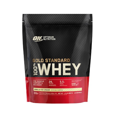 Optimum Nutrition Gold Standard 100% Whey Protein Powder - Vanilla Ice  Cream - 24oz : Target