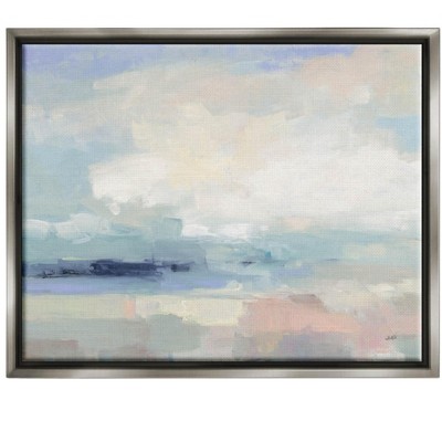 Stupell Industries Abstract Landscape Clouds Scene Framed Floater Canvas Wall Art