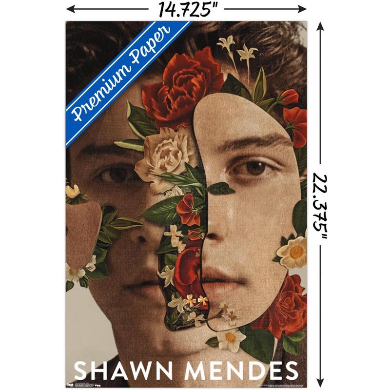 Trends International Shawn Mendes - Floral Unframed Wall Poster Prints, 3 of 7