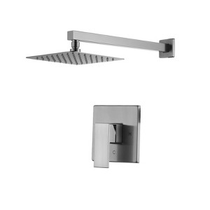 WOWOW Single Handle 1-Spray Shower Faucet 1.8 GPM with High Pressure Valve in Brushed Nickel - 1 of 4