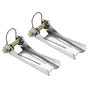 Unique Bargains Towing Receiver Hitch for Clevis Trailer Replacement Hooks Latch Silver Tone 2 Pcs - 1 of 4