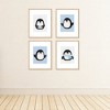 Big Dot of Happiness Winter Penguins - Unframed Holiday and Christmas Linen Paper Wall Art - Set of 4 - Artisms - 8 x 10 inches - 3 of 4