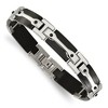 Black Bow Jewelry Mens 11mm Stainless Steel Polished & Black Plated Link Bracelet, 9 In - 3 of 4