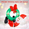 Costway 4 Ft Blow up Santa Claus with LED Lights & Christmas Wreath Christmas Inflatables - 3 of 4
