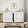 Garvee White 3 Drawer Dresser, Mid-Century Nightstand 3 Chest of Drawers with Curved Leg Bedside End Table for Living Room Bedroom Entryway Nursery - 3 of 4