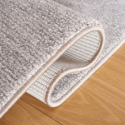 Lasa Light Grey Square Hand-Knotted Synthetic Rug