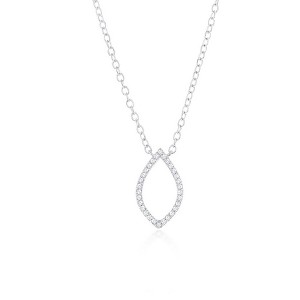 Diamonds D'Argento Sterling Silver Marquise Diamond Necklace - (30 Stones) - Silver - 16+2 Inch - 1 of 2