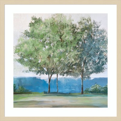 Fall Breeze Through 25"x25" Beige Wood Framed Wall Art Print