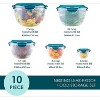10-PC Leak-Proof Nestable Food Storage Bin Set, Clear with Teal Lids - 2 of 4