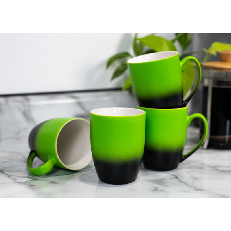 Elanze Designs So Very Blessed Two Toned Ombre Matte 10 ounce New Bone China Coffee Tea Cup Mug For Your Favorite Morning Brew, Green and Black, 5 of 6