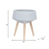 DSVIMOY 2PCS Round Planter with Wooden Legs, Plant Pots for Hall, Living Room, Grey, 15"*15"*10" - 3 of 4