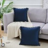 Unique Bargains Farmhouse Bedroom Decorative Velvet Pompoms Fringe Throw Pillow Covers 2 Pcs - 3 of 4