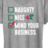Women's - Instant Message - Mind Your Business Funny Christmas Short Sleeve Graphic T-Shirt - 2 of 4