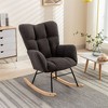 COWLOWN Teddy Fabric Rocking Glider Nursery Chair, 250LBS Capacity for Living Room/Bedroom Indoor - 3 of 4