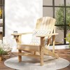 Oversized Adirondack Chair, Outdoor Fire Pit and Porch Seating, Classic Log Lounge w/ Built-in Cupholder - 2 of 4