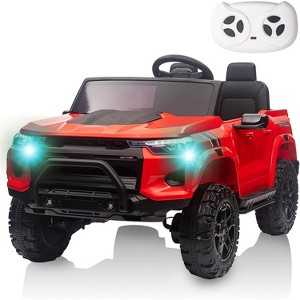 Pink 24V Kids Ride On Truck Car With Remote Control Two Seater Led Lights Mp3 Bluetooth Spring Suspension And Usb Port Pink - 1 of 4