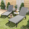 Summit Adventure Set of 2 Foldable Aluminum Chaise Lounges - 4-Position Adjustable Recliners for Pool & Patio (Grey) - 2 of 4