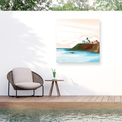 "Illustrated Italian Landscape VII" Outdoor Canvas