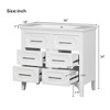 36" Freestanding Bathroom Vanity With Resin Sink and 4 Drawers, White 4W - ModernLuxe - 3 of 4