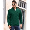 Men's Mock Neck Button-Front Sweatshirt - Long Sleeve Fleece Pullover with Chest Pocket - 3 of 4