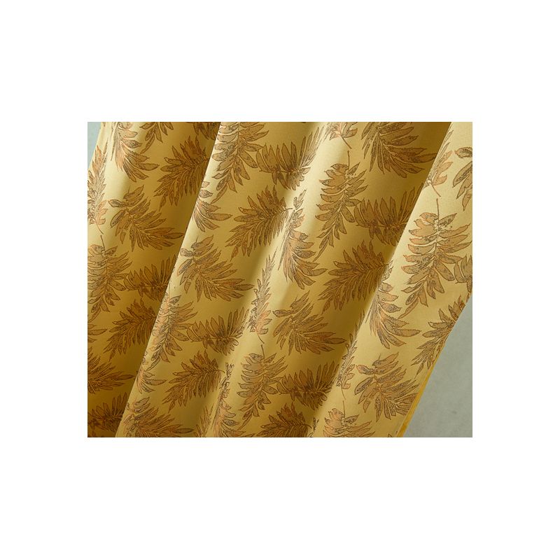 Ramallah Trading Palm Floral Textured Jacquard Single Rod Pocket Curtain Panel - 54 x 84, Gold, 3 of 7