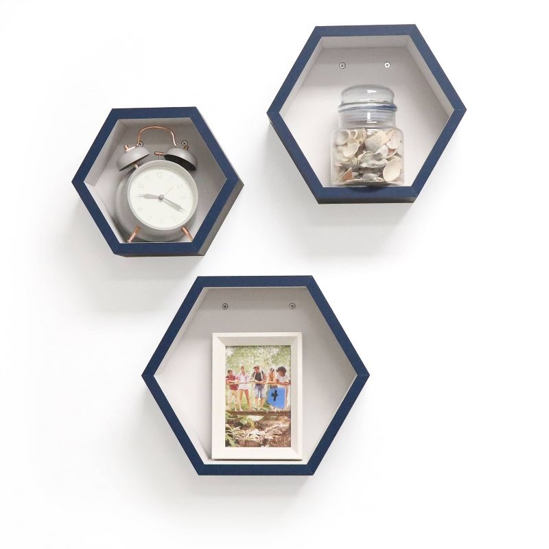 8" x 10" x 12" Set of 3 Hexagon Shelves for Kids' Room - InPlace, 5 of 8