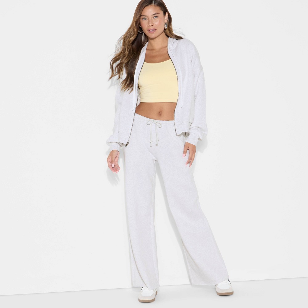 Women's Mid-Rise Wide Leg Sweatpants - Wild Fable™ Heather Gray S