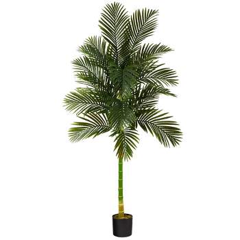 Nearly Natural 7’ Single Stalk Golden Cane Artificial Palm Tree
