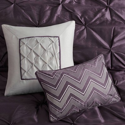 Plum King 7-Piece Tufted Comforter Set with Decorative Pillows