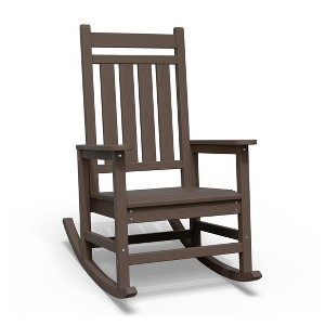 Hyleory HDPE Modern Resin Outdoor Rocking Chair, Patio Adirondack Chair for All Seasons - 1 of 4